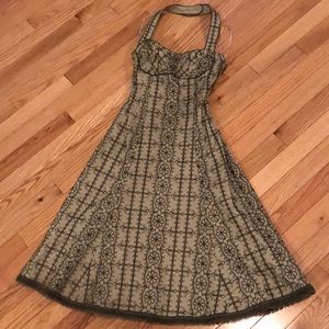 Khaki and Olive Green Halter Dress